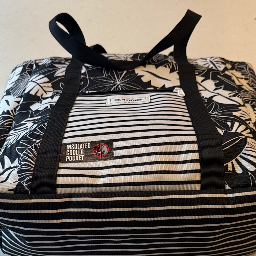 Dakine Black and White Floral Tote